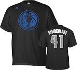 NBA Men's Dallas Mavericks Dirk Nowitzki Black Nickname Tee Shirt