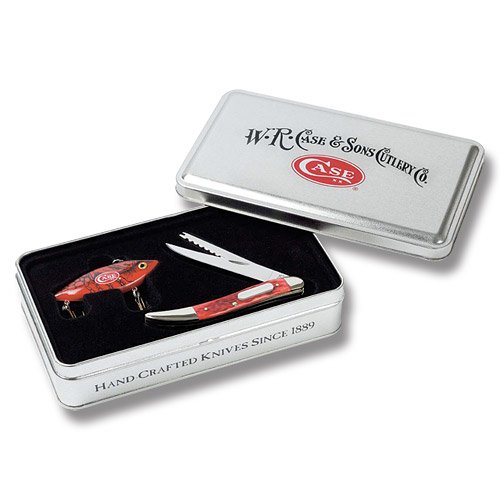 Case Cutlery Fishing Knife Case Lure Set - Dark Red