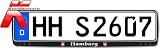 Kennzeichenhalter Hamburg in sportlichem Schwarz passend f&uuml;r Kennzeichen in der Gr&ouml;&szlig;e 520 mm x 110 mm