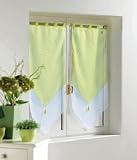 Paire de voile bicolore &agrave; pompons 2x60x120cm AMANDE - Les Douces Nuits de Ma&eacute;