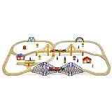 木製トレインセット-80ピース