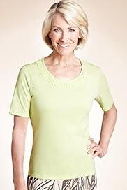 Classic Collection Pure Cotton Cornelli Beaded Neckline Top