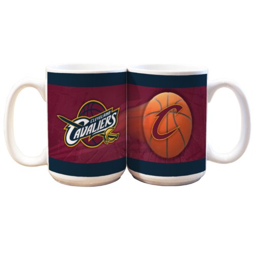 NBA Cleveland Cavaliers 15-Ounce White Sportsball Mug (2 Pack)
