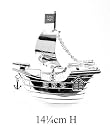 Christening Gifts. Silverplated Pirate Ship Money Box