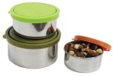 Nesting Trio Stainless-Steel Containers with Leak-Proof Lids