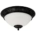 Globe Espresso Flush Mount Ceiling Fixture, Ebony with Alabaster Globe #61216