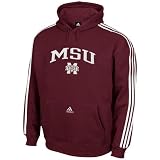 adidas Mississippi State Bulldogs Maroon Big Game Day 3-Striped Pullover Hoodie Sweatshirt