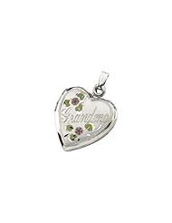 Tri-color "Grandma" Heart Locket in Sterling Silver