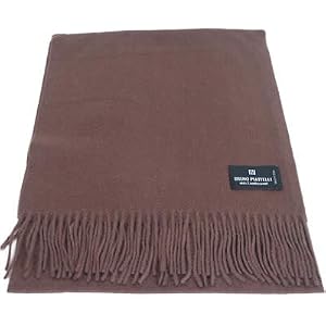 Bruno Piattelli Brown Designer Unisex Wool Scarf Scarves