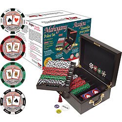 Trademark Poker 500 pc. Holdem's Best Poker Chip Set with Mahogany Case