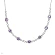 Necklace With 12.00ctw Genuine Amethysts Beautifully Designed in 925 Sterling silver. Total item weight 24.5g Length 18in