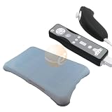 Skin Case for Wii Fit Balance Board (Light Blue) + 4 Pack of Black Soft Silicone Skin Case for Nintendo Wii Remote Control / Controller & Nunchuk