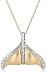 14k Yellow Gold "Jewels of the Sea" Diamond Whale Tail Pendant (1/8 cttw, G-H Color, I1 Clarity)