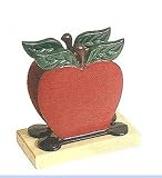 Cast Iron and Wood Apple Paper Towel + Napkin Holder Combo