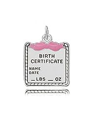 Baby Girl Pendant Sterling Silver Birth Certificate