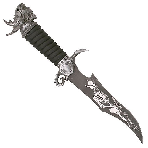 Demonic Skull Fantasy Dagger with Lighter