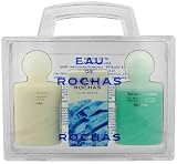 Eau de Rochas by Rochas for Women 3 Piece Miniature Set Includes: 0.34 oz Eau de Toilette Miniature Collectible + 1.0 oz Body Lotion + 1.0 oz Bath and Shower Gel in Travel Case