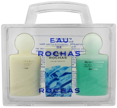 Eau de Rochas by Rochas for Women 3 Piece Miniature Set Includes: 0.34 oz Eau de Toilette Miniature Collectible + 1.0 oz Body Lotion + 1.0 oz Bath and Shower Gel in Travel Case