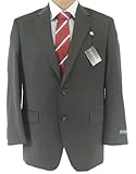 IMAGE OF Ralph Lauren Mens SB 2 Button Charcoal Gray Pinstripe Wool Suit - Size 44R