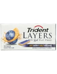 Grocery: Trident Layers Gum, Exotic Berry Plus Tangy Tangerine, 14-pieces, (12 Count ) - Trident