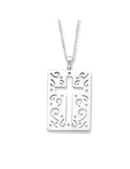 Sterling Silver Antiqued He Will Renew Your Strength 18in Necklace.