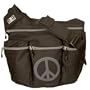 Diaper Dude Black with Peace Sign Designer Diaper Bag