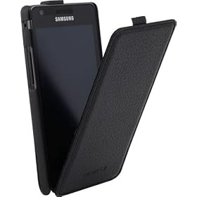 housse etui samsung galaxy s2 i9100 cuir noir d'origine