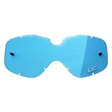 Liquid Image Impact Series Single with Tear Off Pins Replacement Lens Off-Road Motorcycle Eyewear Accessories w/ Free B&F Heart Sticker - Blue / One Size