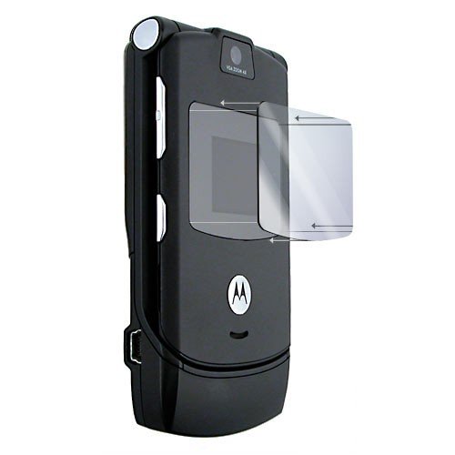 2 Piece Scratch Resistant Screen Guard Protector Shield Kit for Motorola RAZR V3 BONUS Lint Cleaning Cloth
