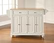 Crosley Cambridge Natural Wood Top Kitchen Island in White