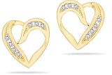 0.24 Carat Diamond Heart Earrings in 14K Gold