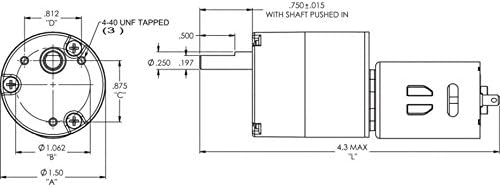 Dayton Miniature Parallel Shaft Gear Motor 24 RPM 12 Volt DC # 5VXT8