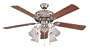 Litex GD52AN5LK Grandeur 52-Inch Remote Control Adaptable Five-Blade Ceiling Fan, Antique Nickel with Clear/Frosted Glass Light
