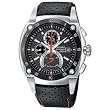 Seiko #SPC003 Men's Sportura Retrograde Chronograph Watch with Leather Strap