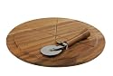 T&G Gift Works Pizza Set in Acacia Wood with Pizza Cutter.d360x20mm (gift boxed)