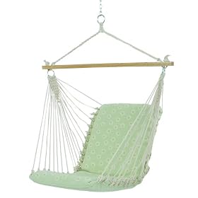 Pawleys Island Tropical Breeze Collection Cushioned DuraCord Single Swing, Lime from Swings & Rockers Gliders