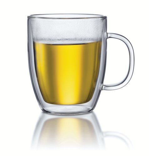 Bodum Bistro Double-Wall Insulated Glass Jumbo Mug, Set of 2