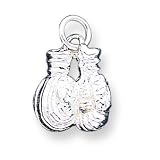 Sterling Silver Boxing Gloves Charm with 20 inch Sterling Silver Chain