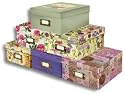 Pioneer 4-1/2 Inch by 8 Inch by 11-1/2 Inch Photo Storage Box, Assorted Designs