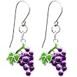 Handcrafted Stainless Steel Wine Grape Earrings