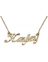 Name Necklaces Hayley - Personalized Necklace Gold Plated 18K, Belcher Chain, 2mm Thick