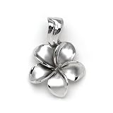 Plumeria Pendant in 14K White Gold - Large