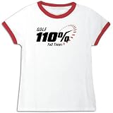 T-Shirt Ringer Woman White  Golf 100% Full Time  Sports