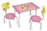 Ensemble table (60 x 42 cm) et 2 chaises (54 x 32 cm) pour enfants, Léonore