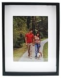 Capri 11-Inch by 14-Inch Tess Shadowbox Frame Matted for 8-Inch by 10-Inch Photo, Black