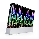 Rainbow Neon Flames Design Nintendo Wii Body Protector Skin Decal Sticker