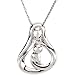Embraced by the Heart Mother Necklace 1 child with 18" chain necklace Sparkling Sterling Silver by Deborah J. Birdoes