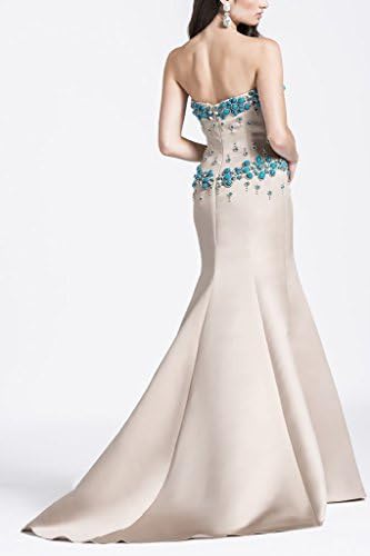 UniWedding Women's Strapless Sweetheart Neckline Embellished Evening Dress