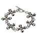 Sterling Silver and 14K Yellow Gold Amethyst and Sapphire Cross Bracelet