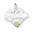 Sterling Silver Grandma Heart Charm with 20 inch Sterling Silver Chain
